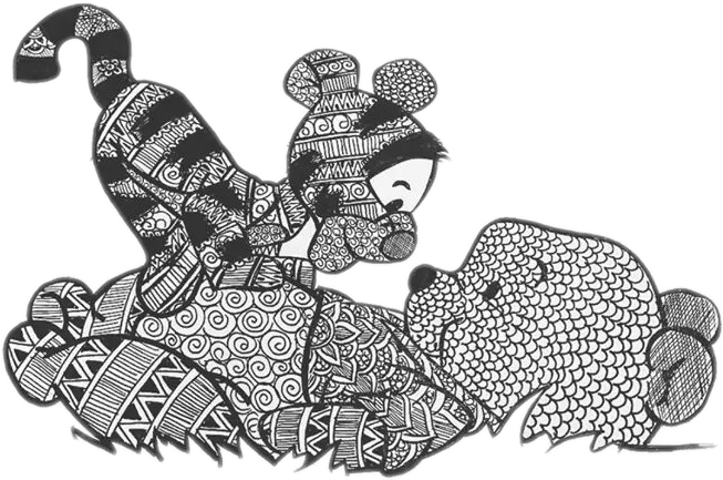 Download winnie pooh mandalas - Sticker by Sara Gonzalez