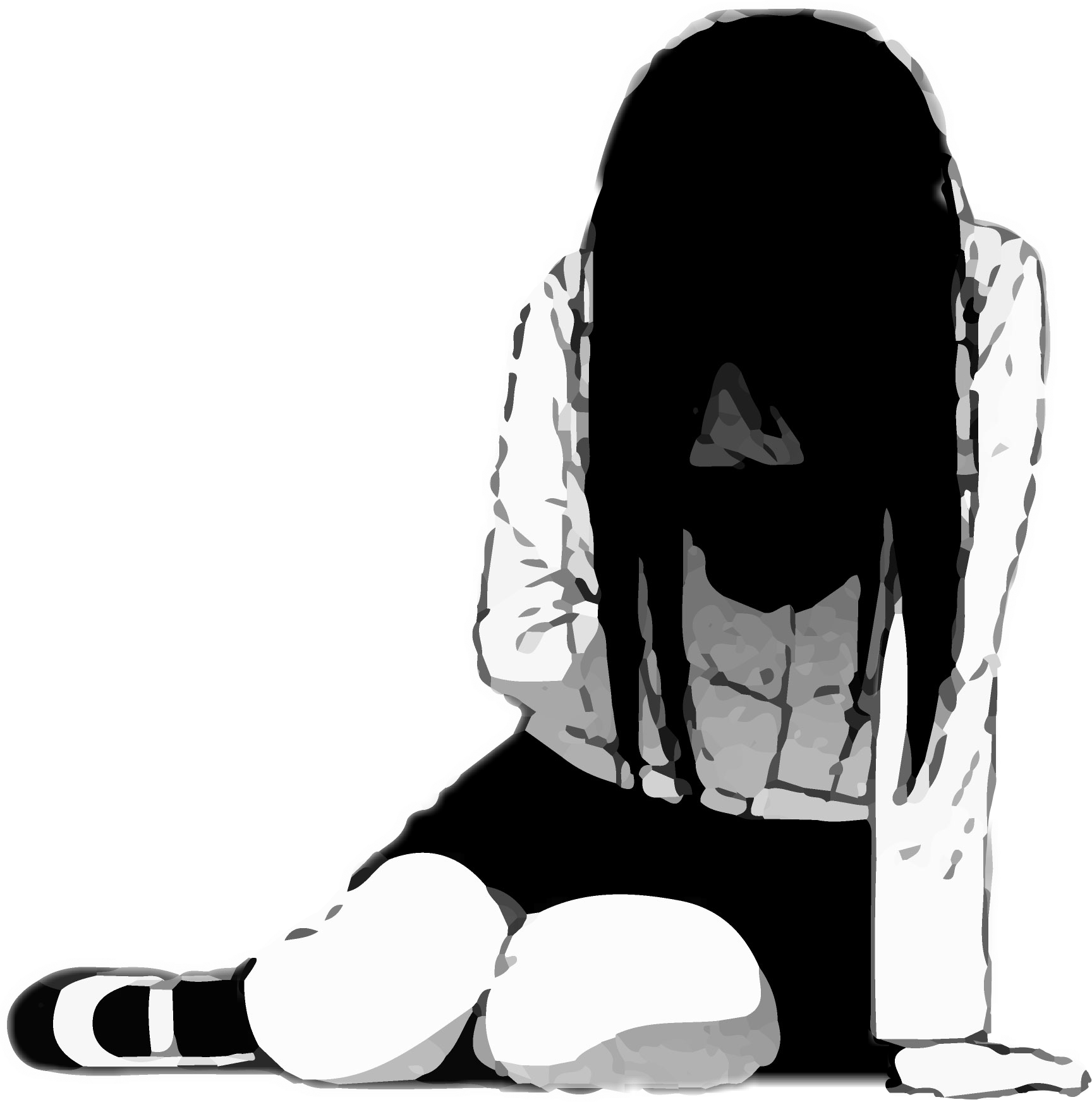 girl anime animegirl blackandwhite schoolgirl depressed...
