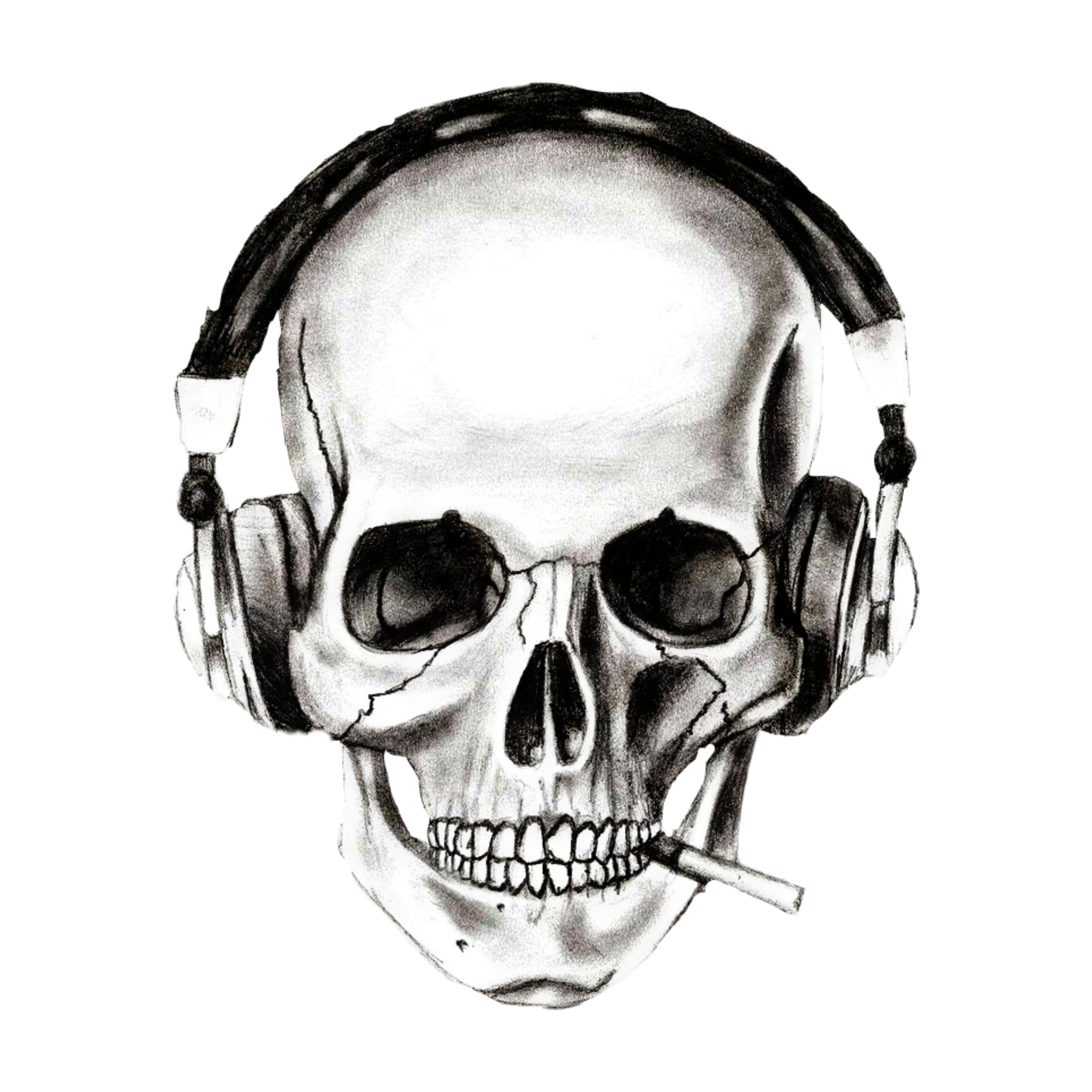 skull smoke headphones music DJ...