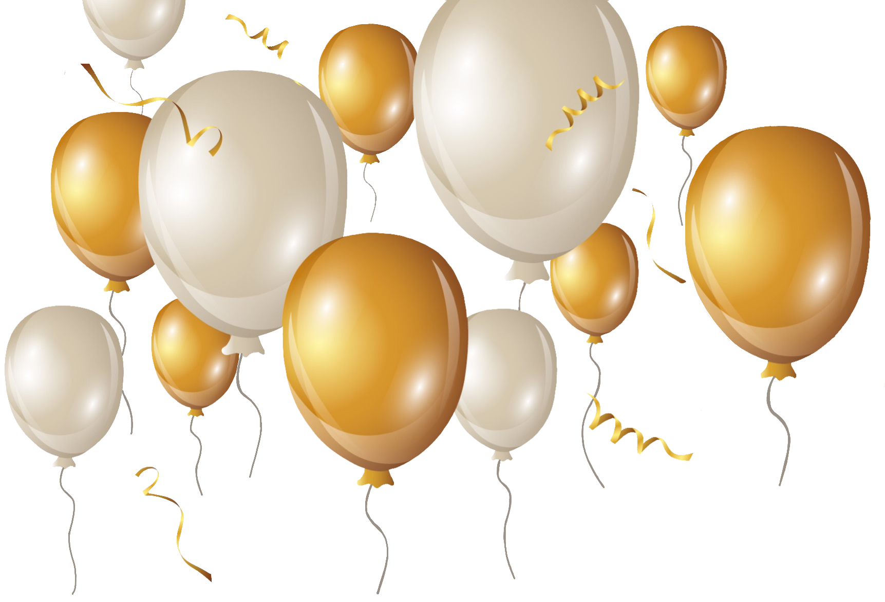 balloons party gold white celebration freetoedit...
