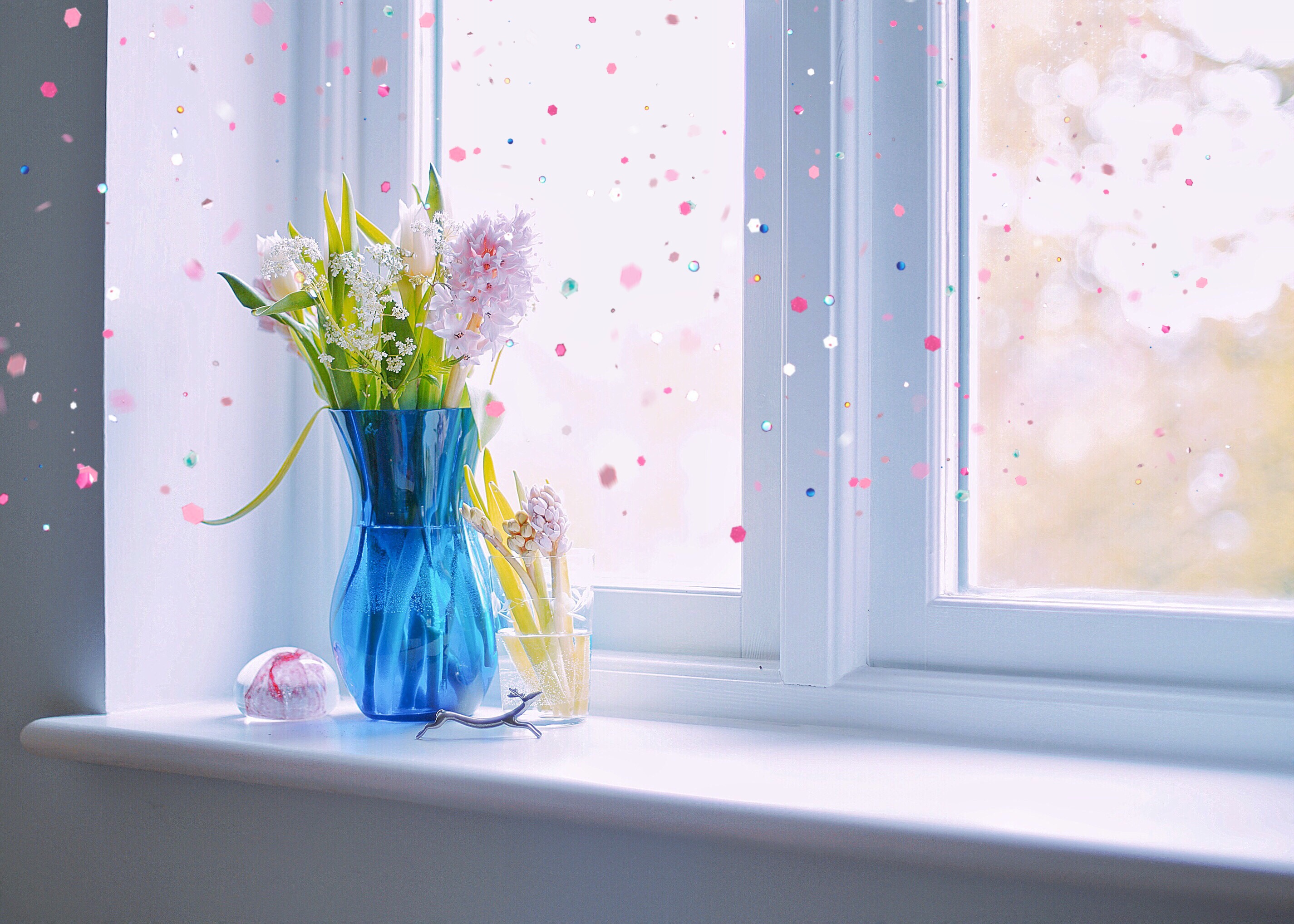 пластиковые окна в интерьере с цветами