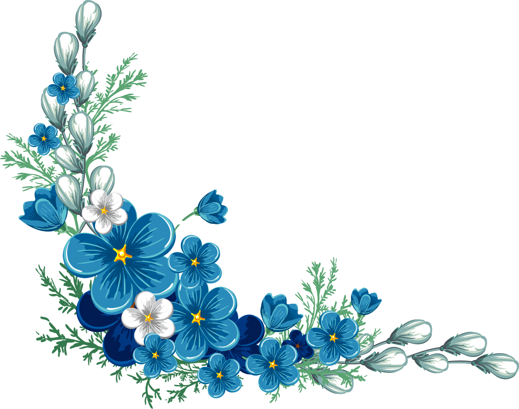 Blue Flower Border Flowers Freetoedit.