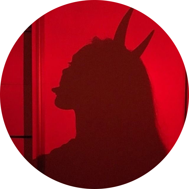 devil devilish devilgirl red aesthetic horns shadow fre...