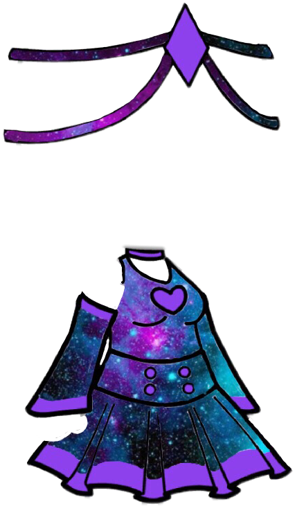 gacha purple galaxy outfit headband picsart sticker characters gachaverse