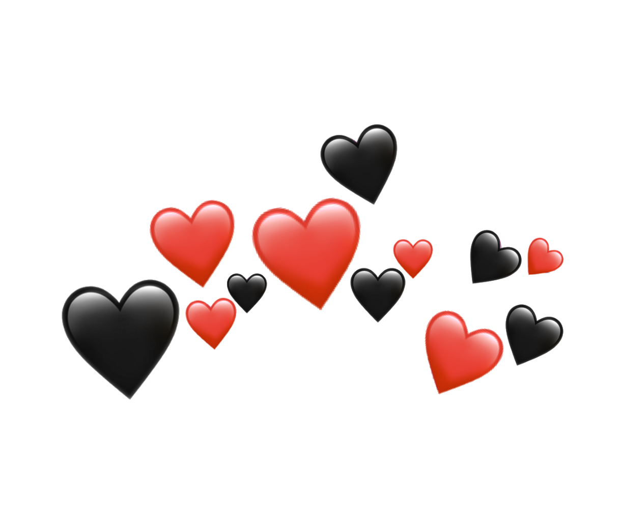 Red Black Emoji Hearts Crown Sticker By Satanicbarbie