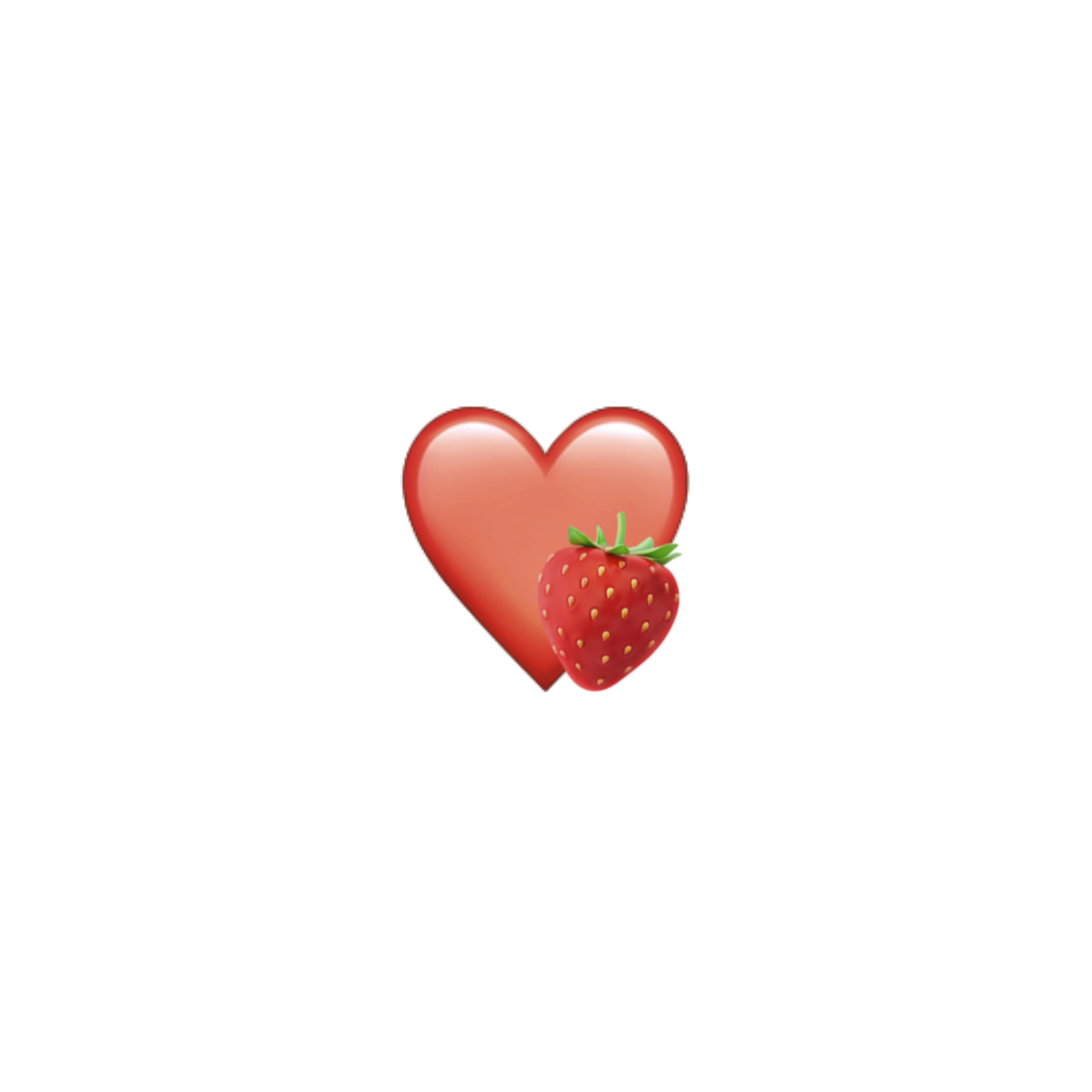 Red Heart Strawberry Emoji Sticker By Satanicbarbie
