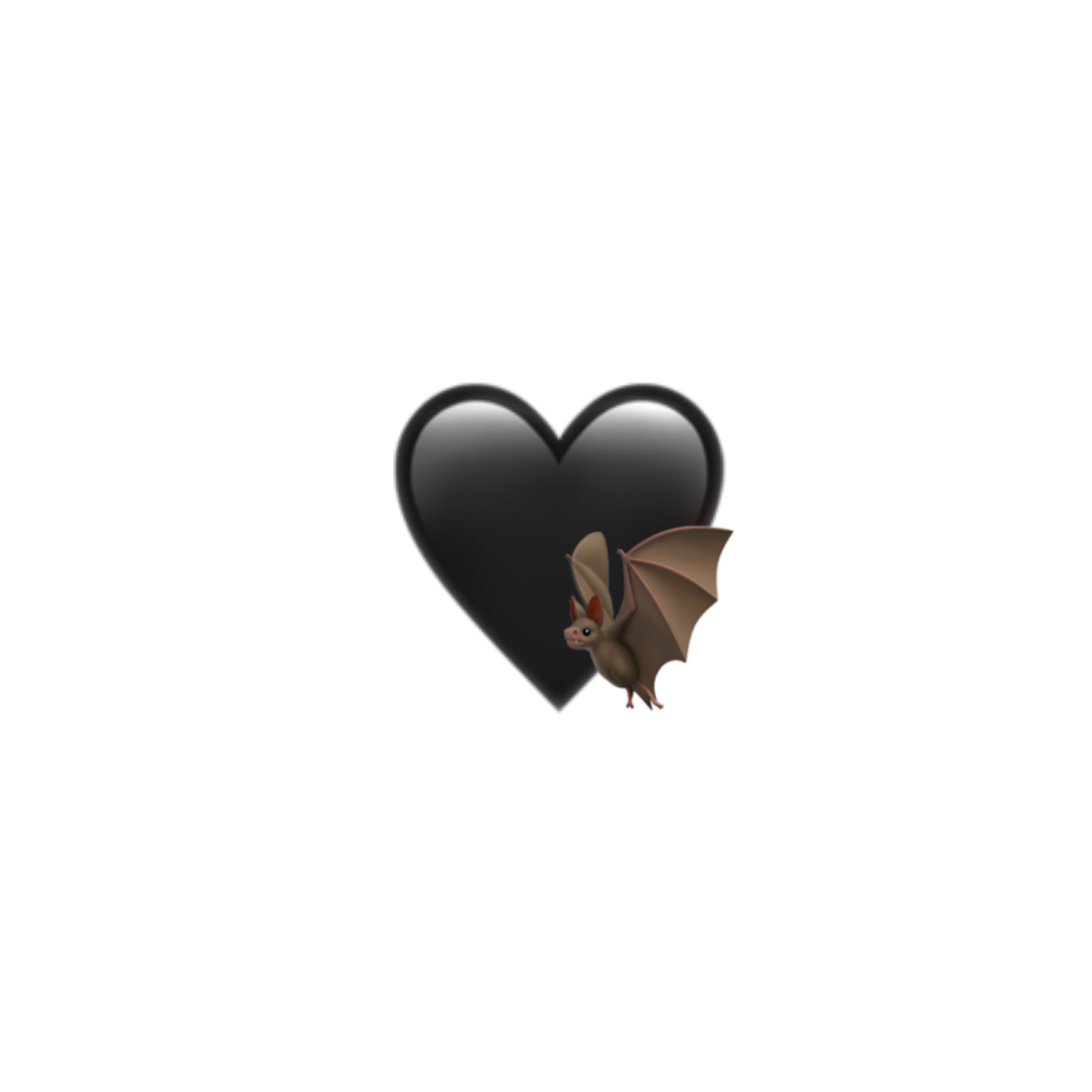 Black Emoji Heart Bat Freetoedit Sticker By Satanicbarbie
