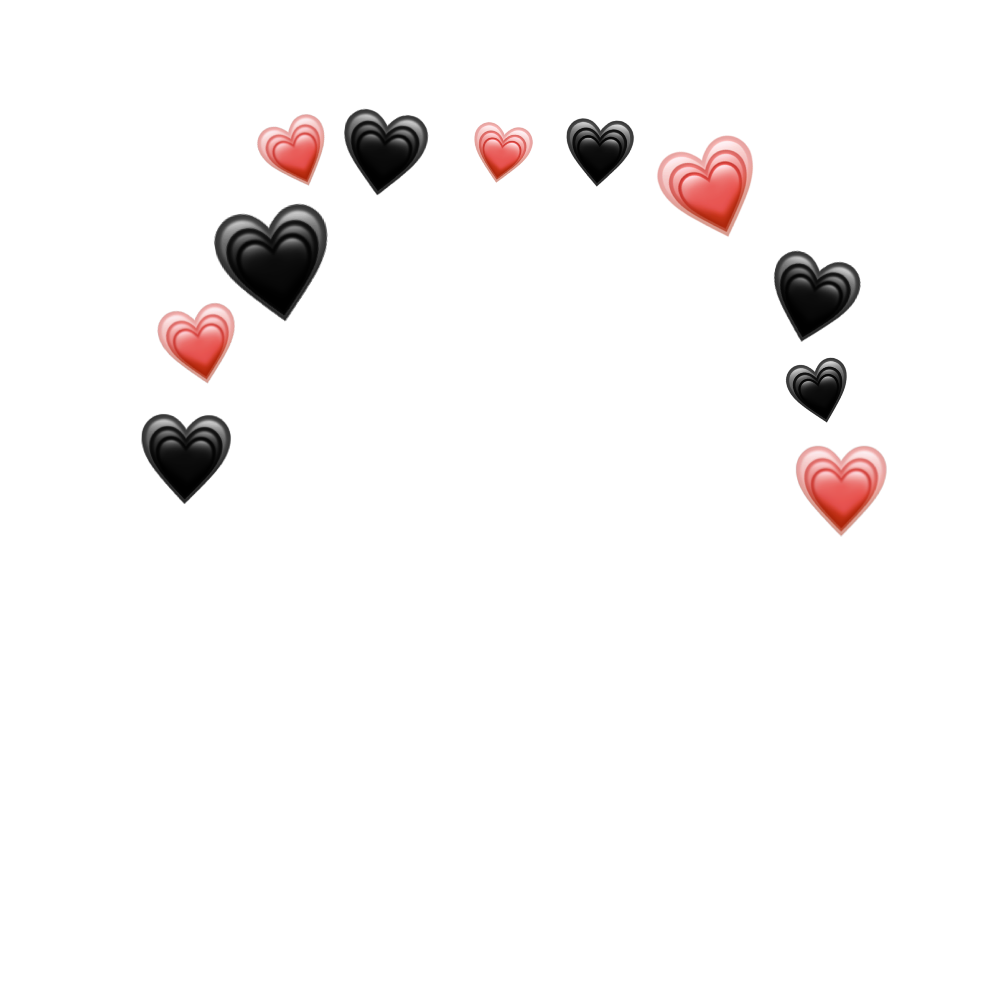 Black Red Emoji Hearts Crown Sticker By Satanicbarbie