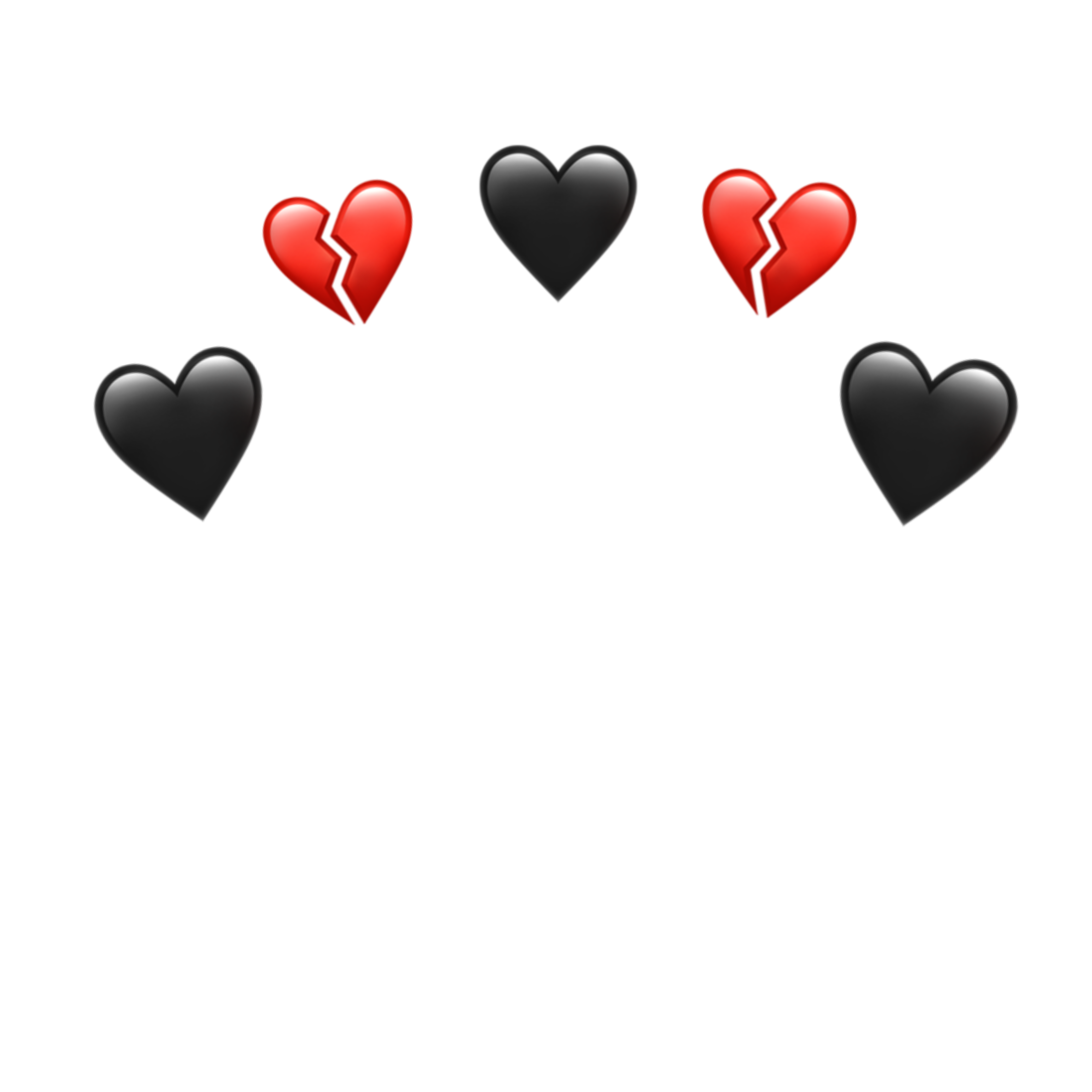 Black Red Emoji Hearts Crown Sticker By Satanicbarbie