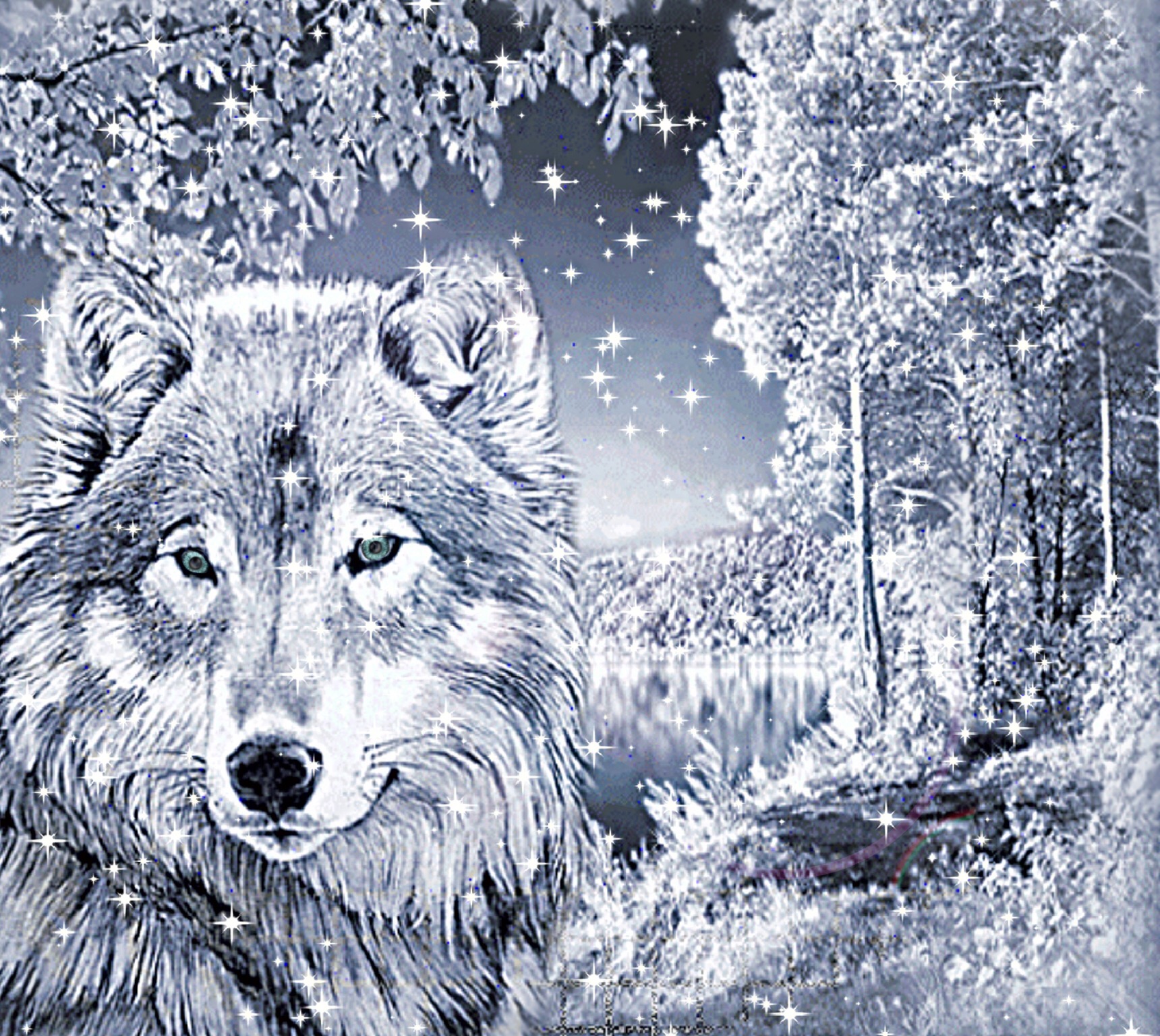 Волки зимой анимация