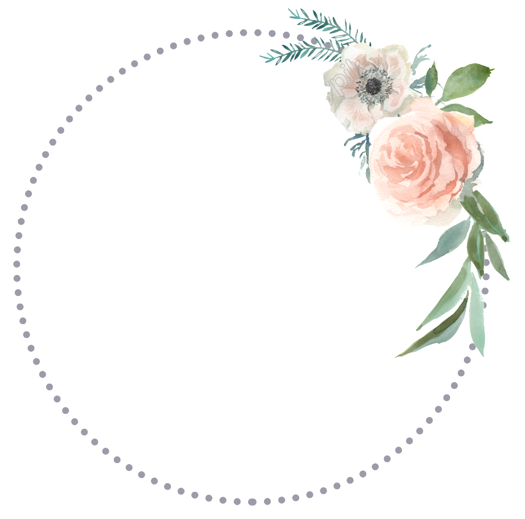 circle dots frame flowers background...