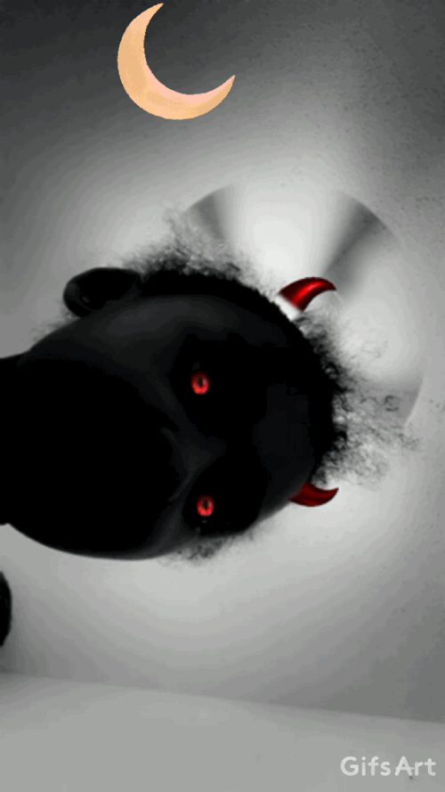 Gif Moon Devil Eyes Red Blackandwhite Colorized Armani