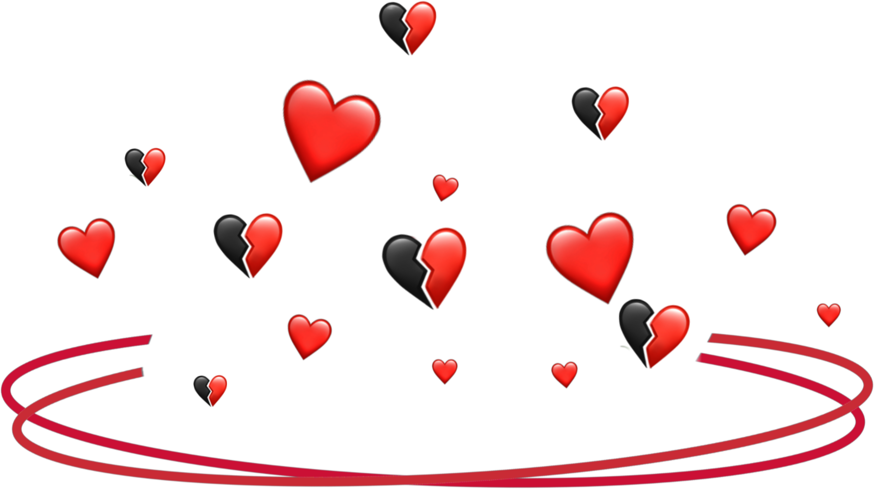 crown heart ring red black brokenheart broken emoji emo...