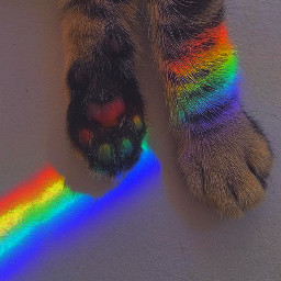 freetoedit animal cat kitten catpaws rainbow cute colorful magical red yellow green lightblue blue purple asthetic
