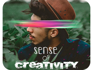 gambar seorang anak laki-laki dengan teks 'kreativitas' di atasnya