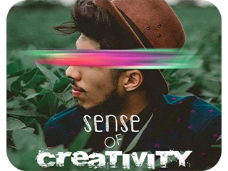 image of a boy with sense of creativity text on it