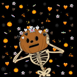 spookyszn halloween skeleton bones hallowen orange freetoedit