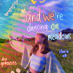 freetoedit dreamcore rainbow indiekid aesthetic girl woman person text words book page meadow weirdcore dream itsjustadream summer england dschörmännie planet earth