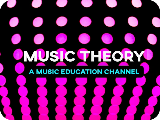 music theory text on a youtube banner