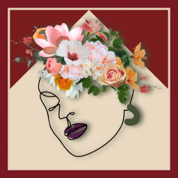 woman flowers mixing abstract head face freetoedit