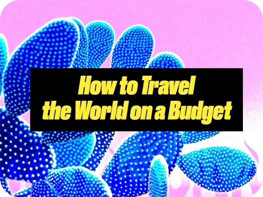 how to travel the world on a budget text on a youtube banner
