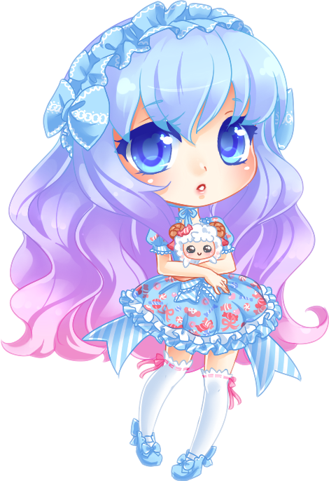 girl kawaii animaltoy ombre sticker by @craftinq_teamgurlz