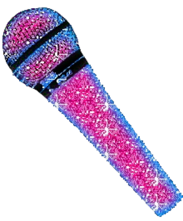 glitter cool music microphone galaxy colorful stickerFr...