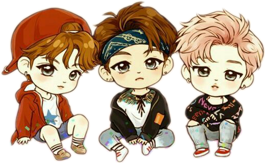 Bts jungkook taehyung jimin kpop chibi