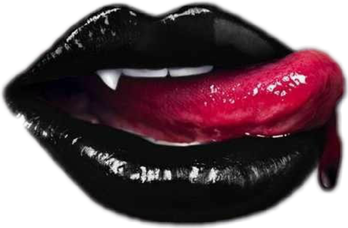 Lips Black Vampire Freetoedit Lips Sticker By Vivuska