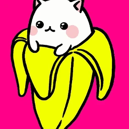 kawaii cat banana cute drawing wdpfruitveggiecharacters freetoedit