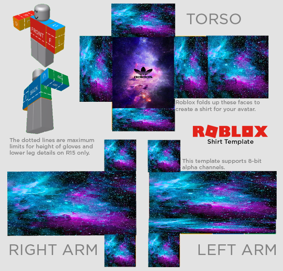 Roblox Galaxy Adidas Shirt Freetoedit - shirt template roblox