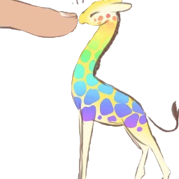 ftegiraffe giraffe rainbow animal cute freetoedit