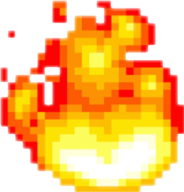 8bit pixel game cute fire bomb flame fireflame red free...