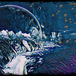 fantasy fantasyart scifi scifiart fantasylandscape blue moon moons planets
