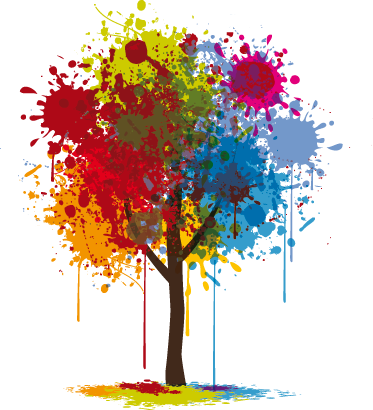 colorful tree splatter paint freetoedit...