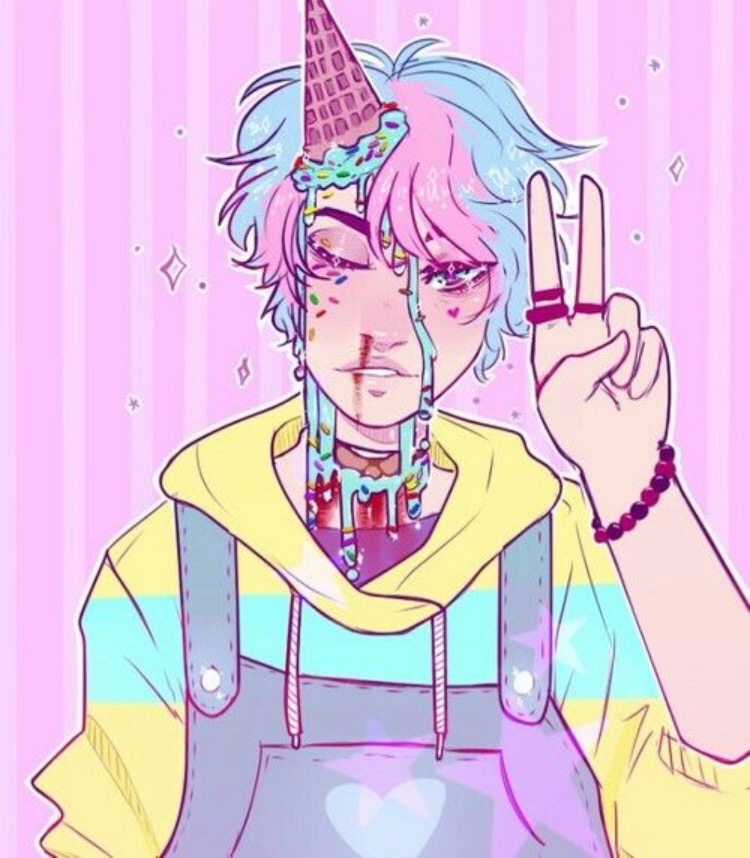 This visual is about anime boy pastelgore kawaii pastel I think im gonna tr...
