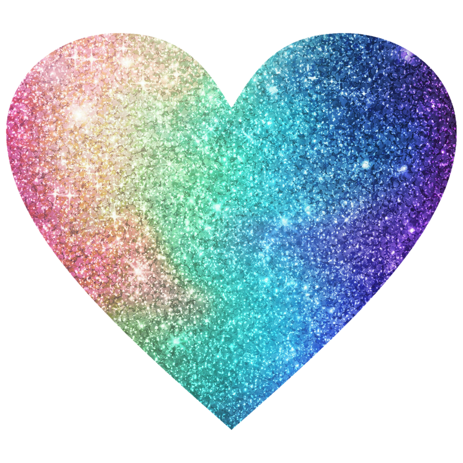 glitter heart rainbow - Sticker by Constance Keller