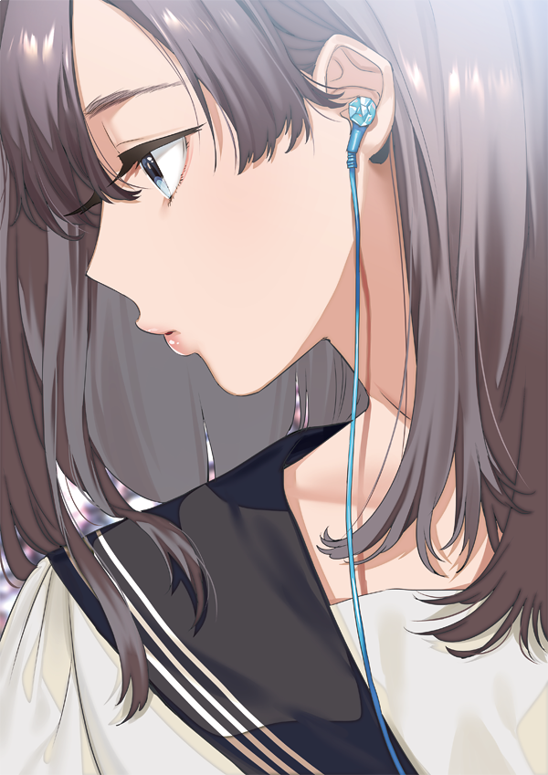 Anime girl face profile