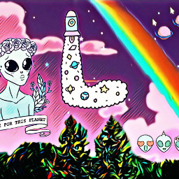 freetoedit random ufo alien pastel