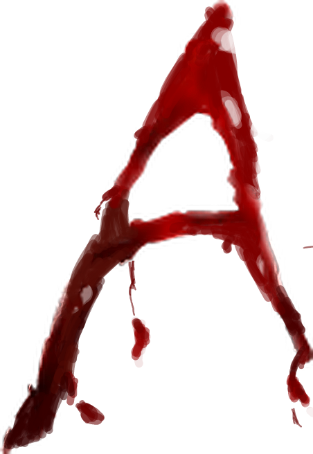 blood bloody alphabet letter writing a...