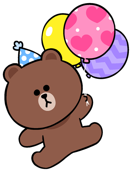 linefriends brown cony balloons cute party birthday fre