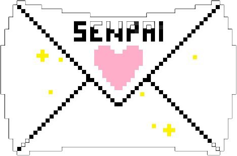 pixel kawaii japan senpai coeur sticker by @salemium