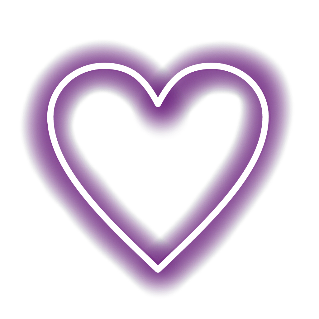 heart neon purple white love Sticker by Aliny Inês