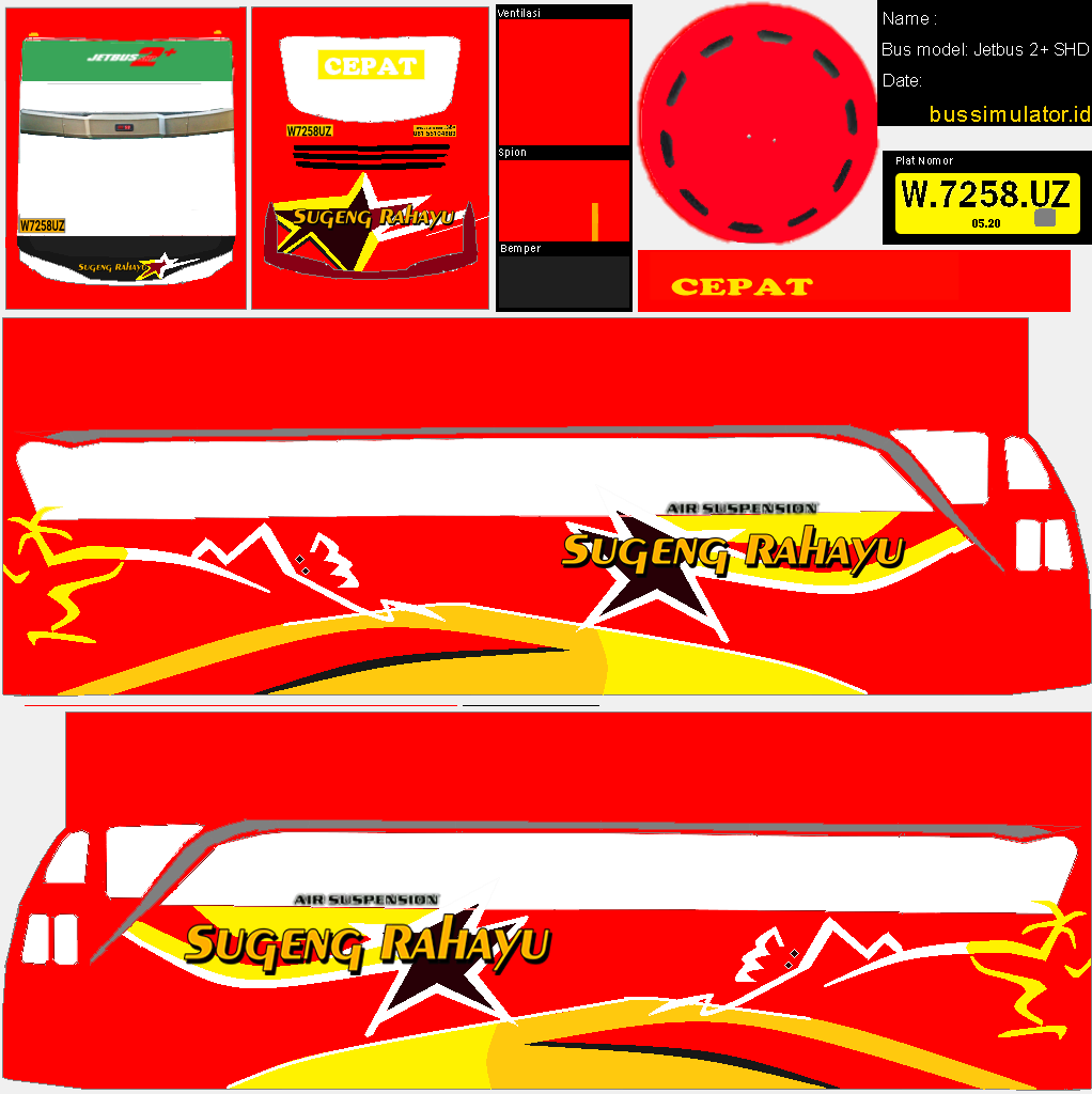 Livery Bussid Po Sugeng Rahayu Sticker By Ardika983