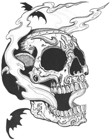 tattoo skull smoke sketch freetoedit...