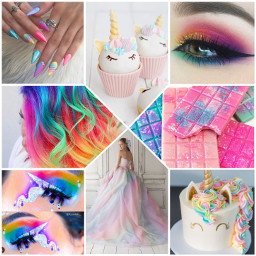 unicorn rainbow eyes nails weddingdress