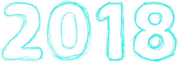 あけおめステッカー あけおめ 2018 新年 水色 年越し シンプル Sticker By もち米