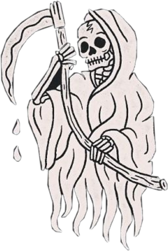 Grimreaper Black White Goth Aesthetic Dark Cool Art Ske