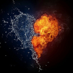 freetoedit сердце огонь пламя вода