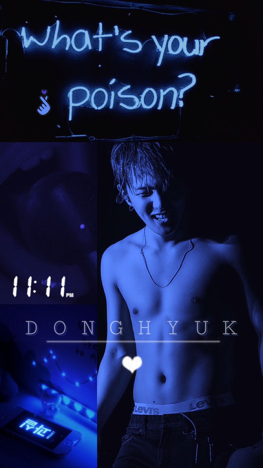 Ikon Donghyuk Freetoedit Aesthetic Blue Kpop Wallpaper